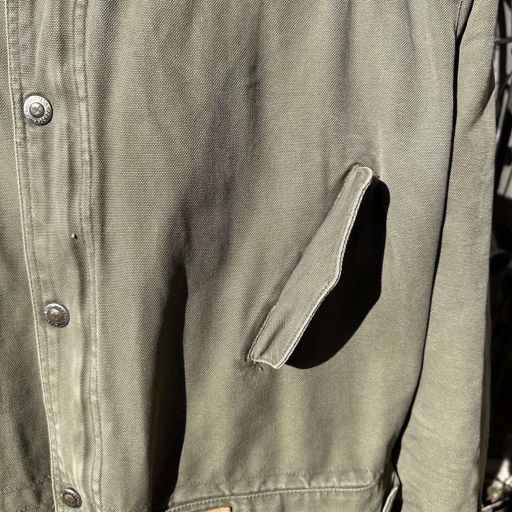 Powder River Outfitters Mens XL Chore Western Work Rancher Green Jacket Sherpa - Picture 3 of 14
